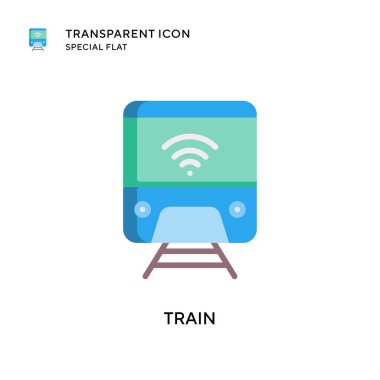 Tren vektör simgesi. Düz çizim. EPS 10 vektörü.