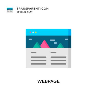 Web sayfası vektör simgesi. Düz çizim. EPS 10 vektörü.
