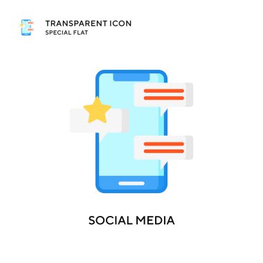 Sosyal medya vektör simgesi. Düz çizim. EPS 10 vektörü.