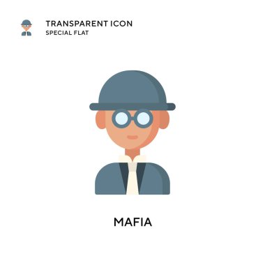 Mafya vektör ikonu. Düz çizim. EPS 10 vektörü.