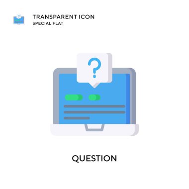 Soru vektör simgesi. Düz çizim. EPS 10 vektörü.