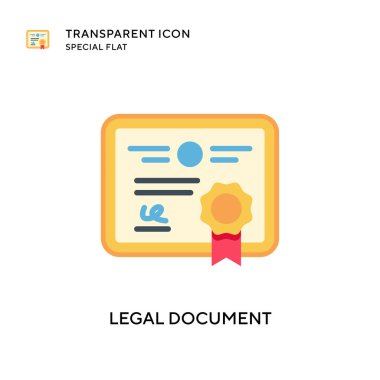 Yasal belge vektör simgesi. Düz çizim. EPS 10 vektörü.