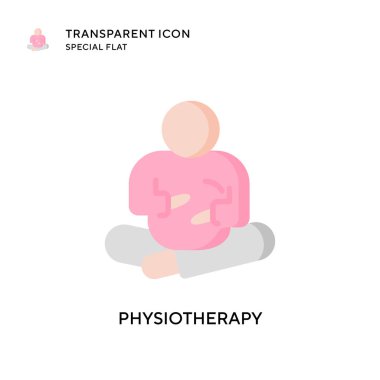 Fizyoterapi vektör simgesi. Düz çizim. EPS 10 vektörü.