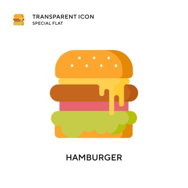 Hamburger vektör ikonu. Düz çizim. EPS 10 vektörü.