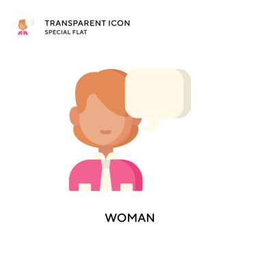 Kadın vektör simgesi. Düz çizim. EPS 10 vektörü.