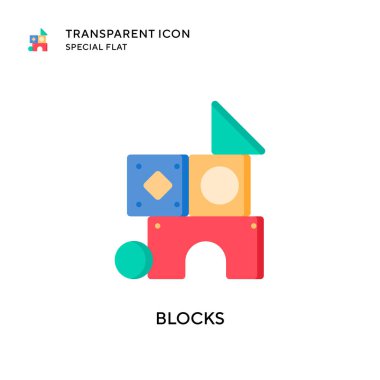 Bloklar vektör simgesi. Düz çizim. EPS 10 vektörü.