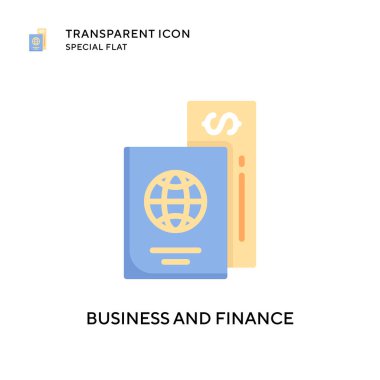 İş ve finans vektör simgesi. Düz çizim. EPS 10 vektörü.