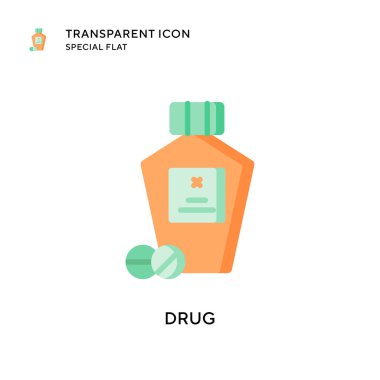 Uyuşturucu vektör ikonu. Düz çizim. EPS 10 vektörü.