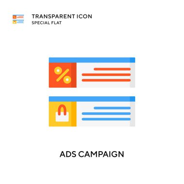 Reklam kampanyası ikonu. Düz çizim. EPS 10 vektörü.