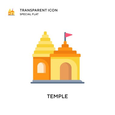 Tapınak vektör simgesi. Düz çizim. EPS 10 vektörü.