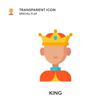 Kral vektör simgesi. Düz çizim. EPS 10 vektörü.