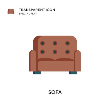 Koltuk vektör simgesi. Düz çizim. EPS 10 vektörü.