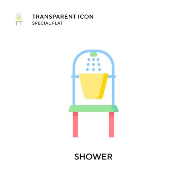 Duş vektör simgesi. Düz çizim. EPS 10 vektörü.