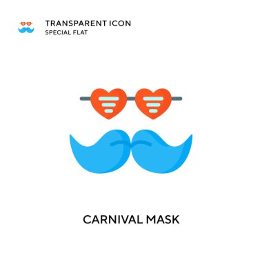 Karnaval maskesi vektör simgesi. Düz çizim. EPS 10 vektörü.