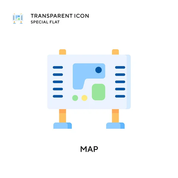 Mapa Icono Vector Ilustración Estilo Plano Eps Vector — Vector de stock