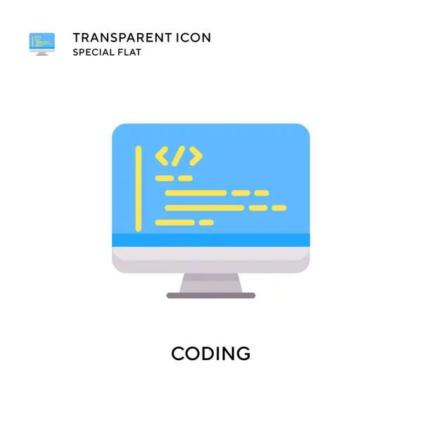 Icona Del Vettore Codifica Illustrazione Stile Piatto Vettore Eps — Vettoriale Stock