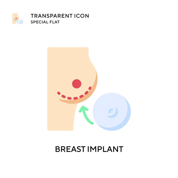 乳房植入物载体图标 平面风格的插图 Eps 10病媒 — 图库矢量图片