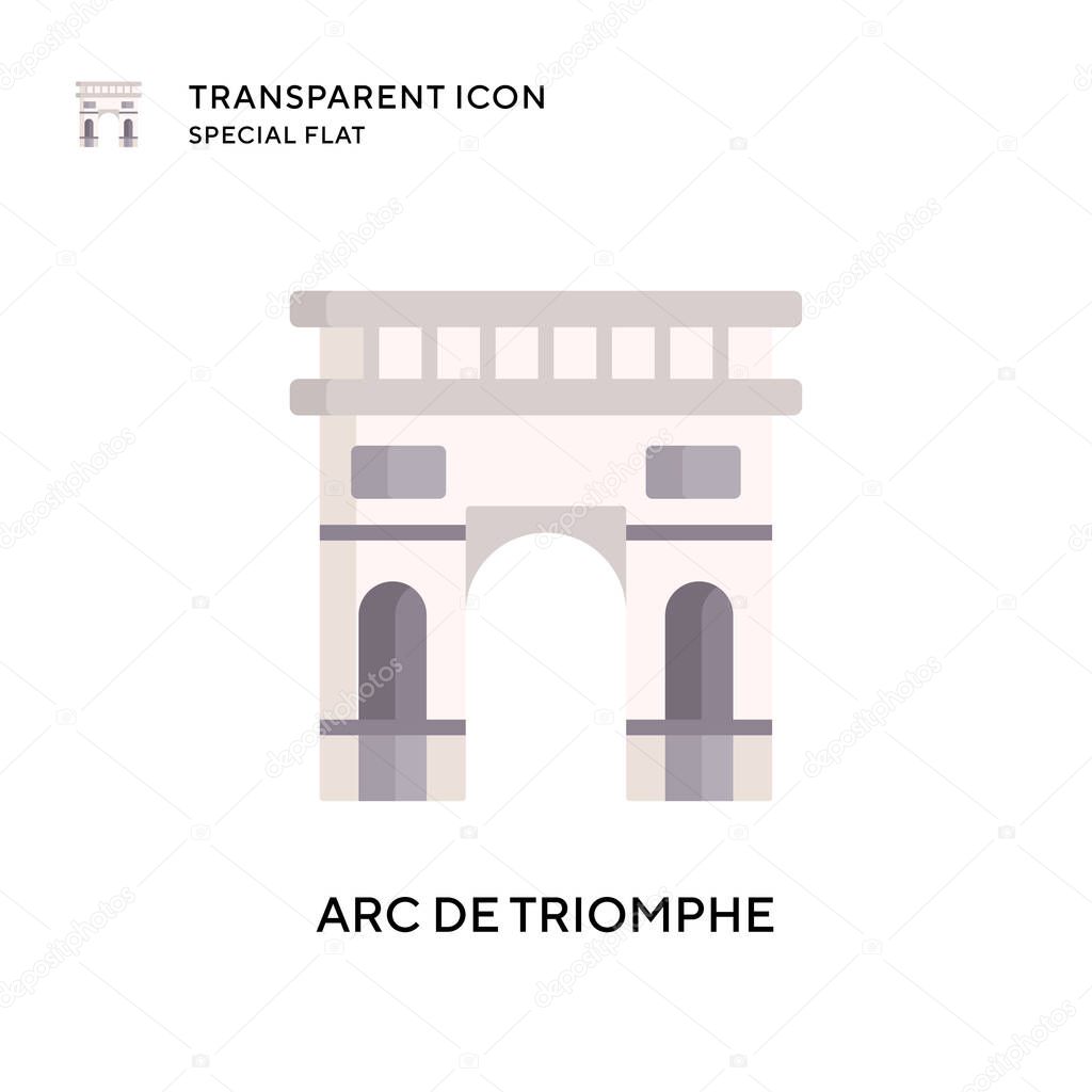 Arc de triomphe vector icon. Flat style illustration. EPS 10 vector.