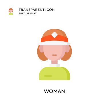 Kadın vektör simgesi. Düz çizim. EPS 10 vektörü.