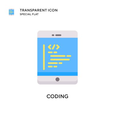 Kodlama vektör simgesi. Düz çizim. EPS 10 vektörü.