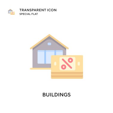 Bina vektör simgesi. Düz çizim. EPS 10 vektörü.