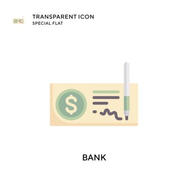Banka vektör simgesi. Düz çizim. EPS 10 vektörü.