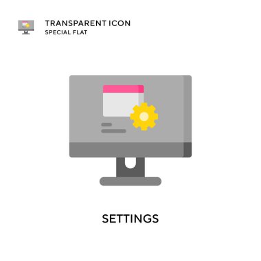 Ayarlar vektör simgesi. Düz çizim. EPS 10 vektörü.