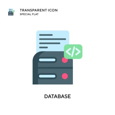 Veritabanı vektör simgesi. Düz çizim. EPS 10 vektörü.