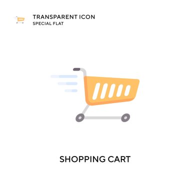 Alışveriş arabası vektör ikonu. Düz çizim. EPS 10 vektörü.