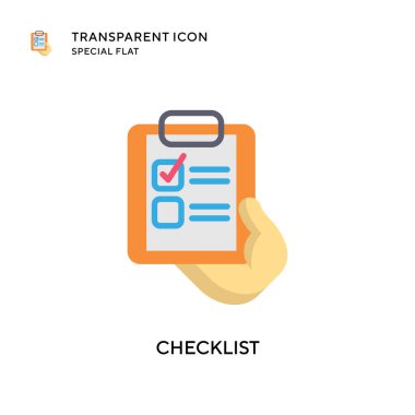 Kontrol listesi vektör simgesi. Düz çizim. EPS 10 vektörü.