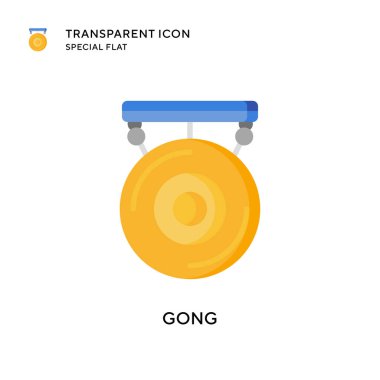 Gong vektör simgesi. Düz çizim. EPS 10 vektörü.