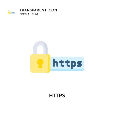 Https vektör simgesi. Düz çizim. EPS 10 vektörü.