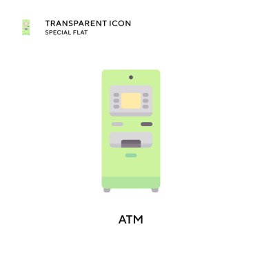 ATM vektör simgesi. Düz çizim. EPS 10 vektörü.