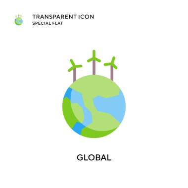 Küresel vektör simgesi. Düz çizim. EPS 10 vektörü.