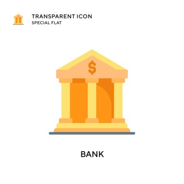 Banka vektör simgesi. Düz çizim. EPS 10 vektörü.