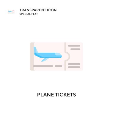 Uçak biletleri vektör ikonu. Düz çizim. EPS 10 vektörü.