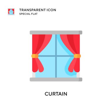 Perde vektör simgesi. Düz çizim. EPS 10 vektörü.
