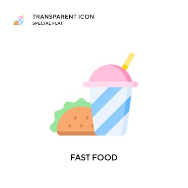 Fast food vektör simgesi. Düz çizim. EPS 10 vektörü.