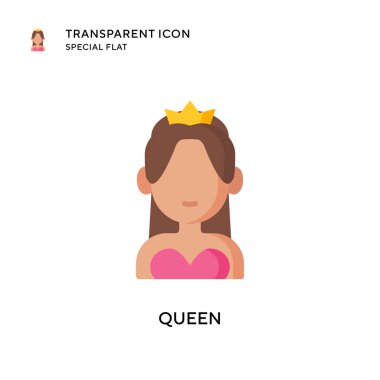 Kraliçe vektör simgesi. Düz çizim. EPS 10 vektörü.