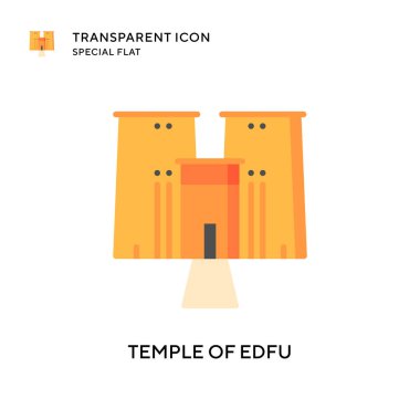 Edfu vektör simgesi tapınağı. Düz çizim. EPS 10 vektörü.