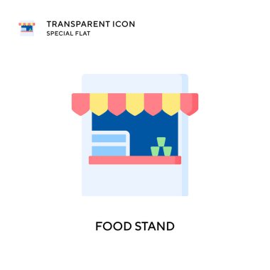 Yemek büfesi vektör simgesi. Düz çizim. EPS 10 vektörü.