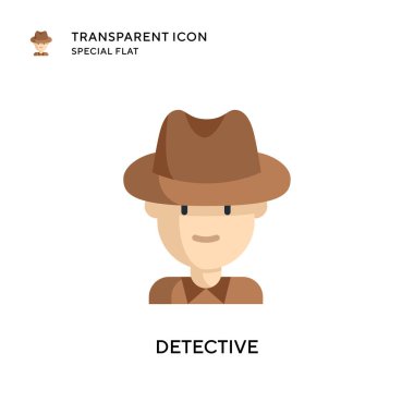 Dedektif vektör ikonu. Düz çizim. EPS 10 vektörü.