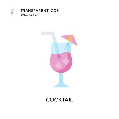 Kokteyl vektör simgesi. Düz çizim. EPS 10 vektörü.