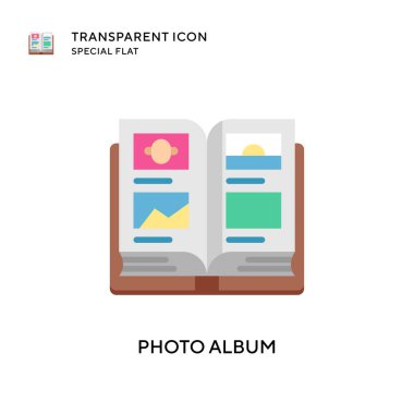 Fotoğraf albümü vektör simgesi. Düz çizim. EPS 10 vektörü.