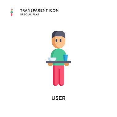 Kullanıcı vektör simgesi. Düz çizim. EPS 10 vektörü.