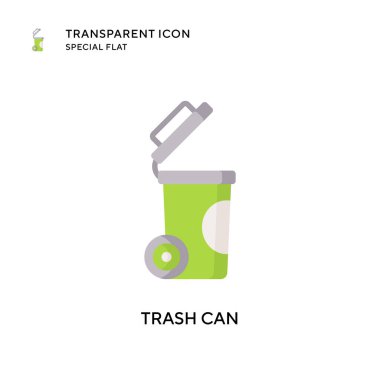 Çöp kutusu ikonu. Düz çizim. EPS 10 vektörü.