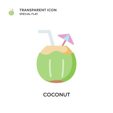 Hindistan cevizi vektör simgesi. Düz çizim. EPS 10 vektörü.