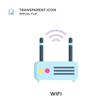 Wifi vektör simgesi. Düz çizim. EPS 10 vektörü.