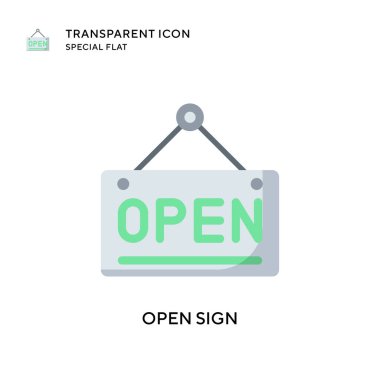 İşaret vektör simgesini aç. Düz çizim. EPS 10 vektörü.