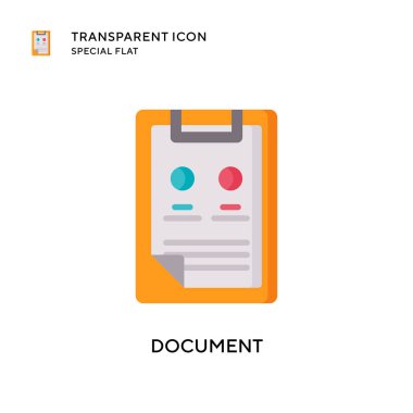 Belge vektör simgesi. Düz çizim. EPS 10 vektörü.